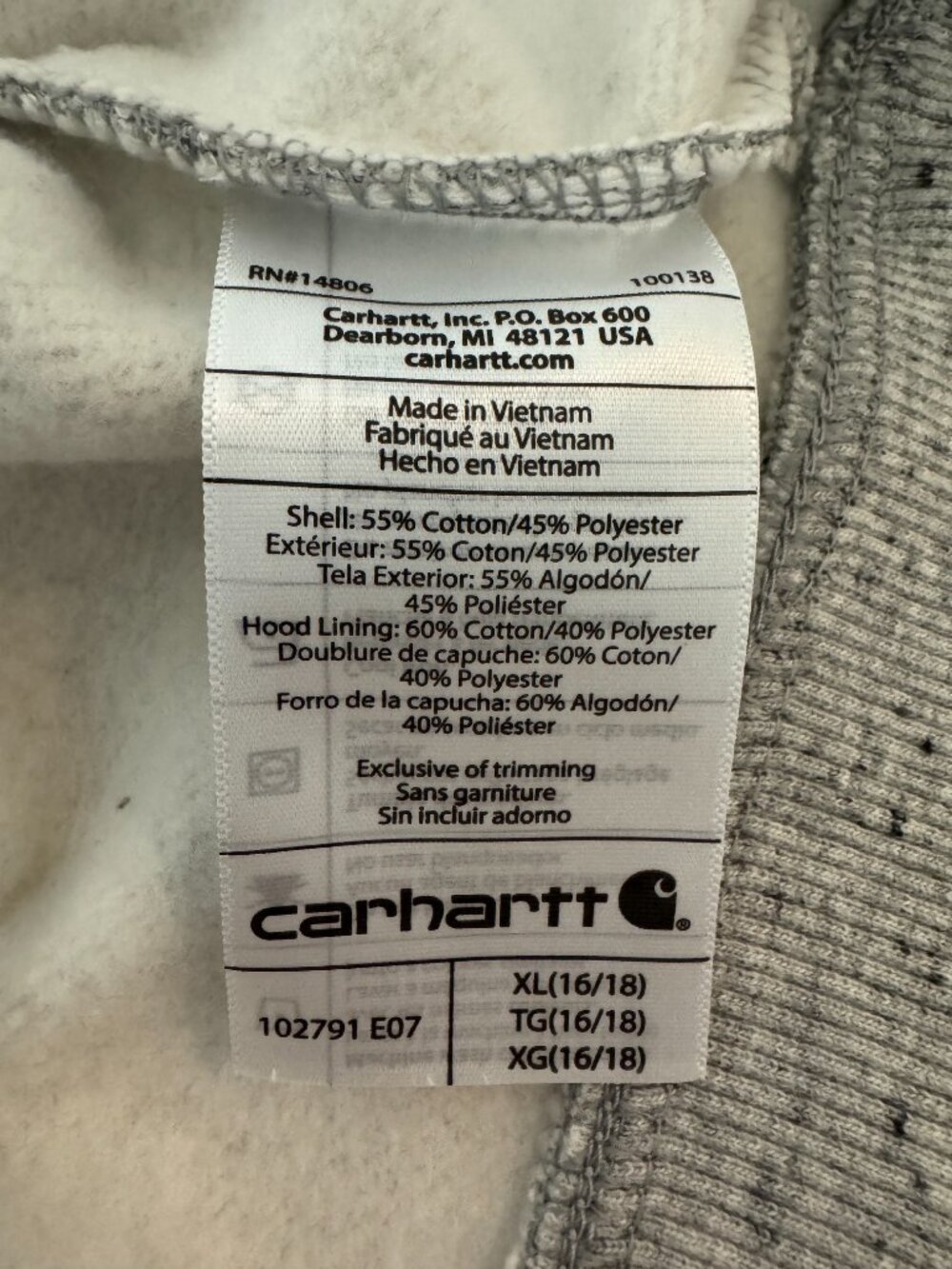 CARHARTT Women's Relaxed Fit Midweight Logo Sleeve Graphic Hoodie Sweatshirt NWT - Picture 6 of 9